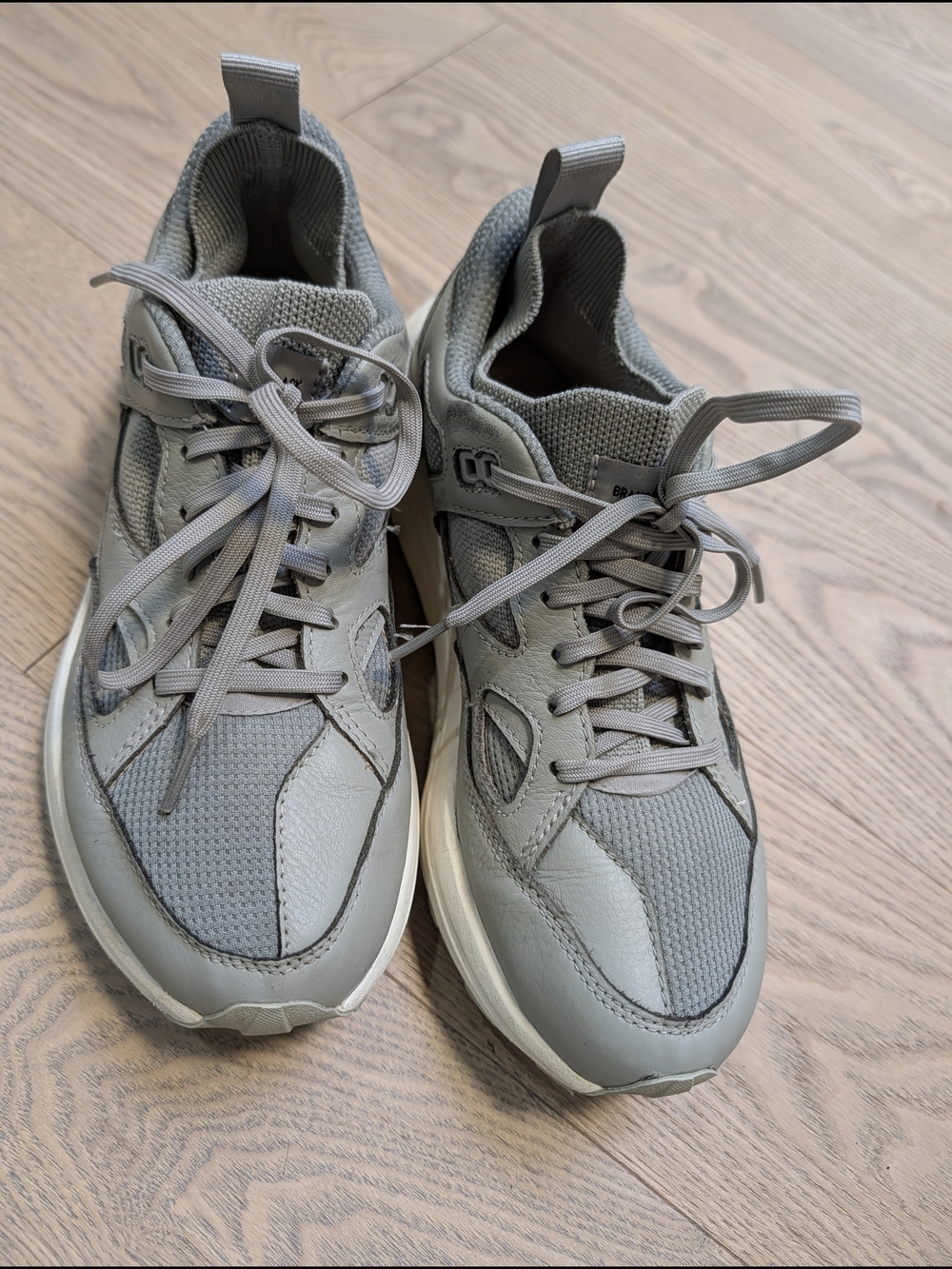 Brandblack Aura 130 Vibram Sole Leather Mesh Sneakers Men's Size 8, Grey